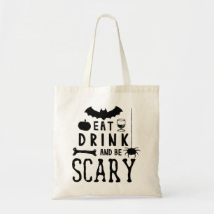 eet drink en wees eng halloween tote bag