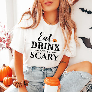 Eet, drink en wees eng Halloween voor zwarte vrouw Tri-Blend Shirt