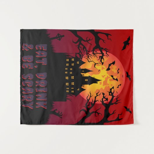 Eet, Drink en wees eng Halloween Wandkleed (Voorkant (horizontaal))