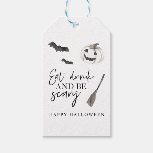 Eet Drink en wees eng | Happy Halloween Cadeaulabel (Voorkant)