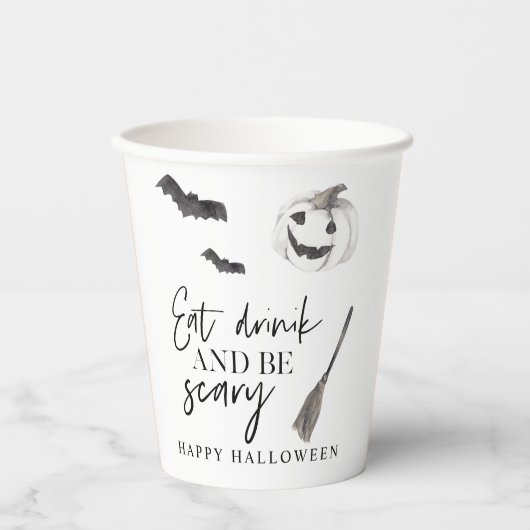 Eet Drink en wees eng | Happy Halloween Papieren Bekers (Voorkant)