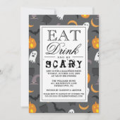 Eet Drink en wees eng | Happy Halloween-partij Kaart (Voorkant)