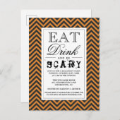 Eet Drink en wees eng | Happy Halloween-partij Uitnodiging Briefkaart (Voorkant / Achterkant)