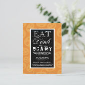 Eet Drink en wees eng | Happy Halloween-partij Uitnodiging Briefkaart (Staand voorkant)