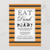 Eet Drink en wees eng | Happy Halloween-partij Uitnodiging Briefkaart (Voorkant)