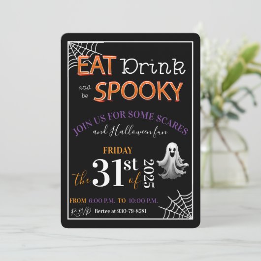 Eet, drink en wees eng kaart (Staand voorkant)