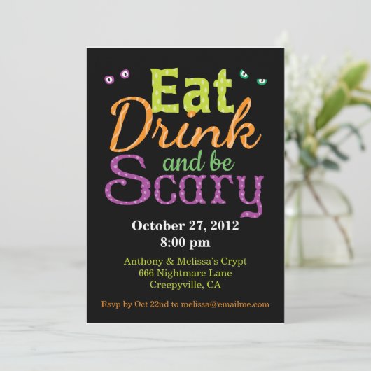 Eet, Drink en wees eng Kaart (Staand voorkant)