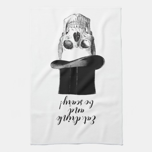 Eet, drink en wees eng! keukenhanddoek (Verticaal)