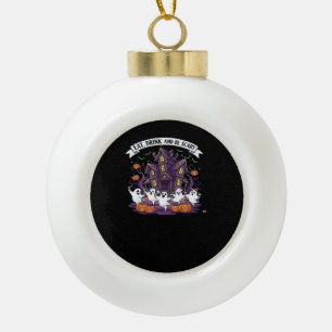Eet, drink en wees eng klassiek grappig retro keramische bal ornament