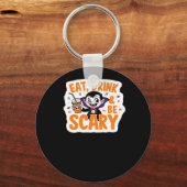 Eet, drink en wees eng Klassiek Retro Cool Sleutelhanger (Voorkant)