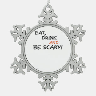 Eet, Drink En Wees Eng Klassiek Retro Tin Sneeuwvlok Ornament