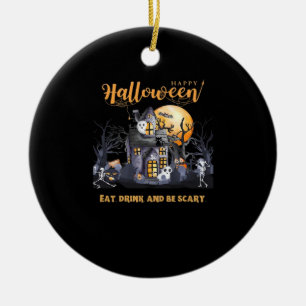 Eet, drink en wees eng klassieker keramisch ornament