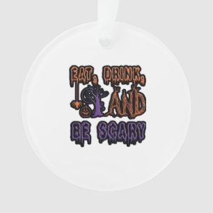 Eet, drink en wees eng kleurrijke artistieke typog ornament