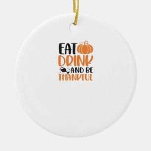 Eet, Drink En Wees Eng Minimaal Clean Keramisch Ornament