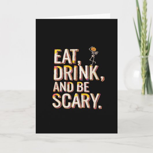 Eet, drink en wees eng minimaal schoon kaart (Voorkant)