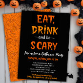 Eet Drink en wees eng Modern Halloween Party Kaart