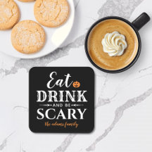 Eet Drink en wees eng Moderne Typografie Halloween