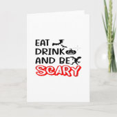 Eet, drink en wees eng ontwerp retro klassieker kaart (Voorkant)