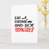 Eet, drink en wees eng ontwerp retro klassieker kaart (Gele Bloem)