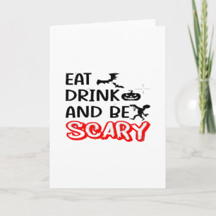 Eet, drink en wees eng ontwerp retro klassieker kaart