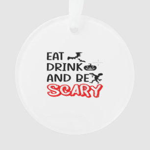 Eet, drink en wees eng ontwerp retro klassieker ornament