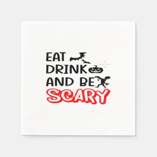 Eet, drink en wees eng ontwerp retro klassieker servet