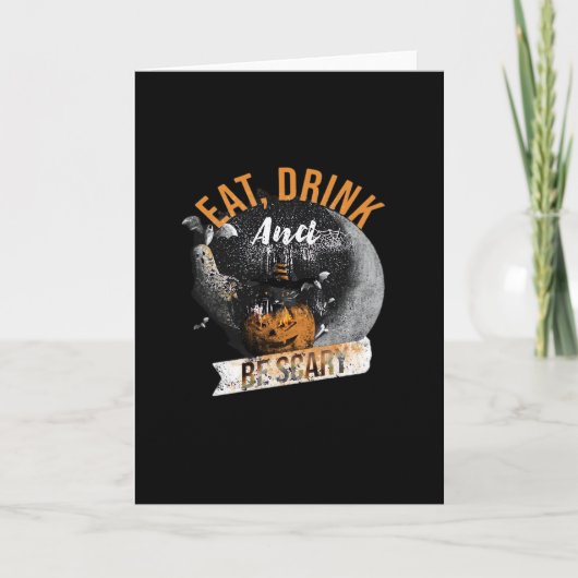 Eet, drink en wees eng Retro klassieker Kaart (Voorkant)