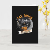 Eet, drink en wees eng Retro klassieker Kaart (Gele Bloem)