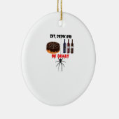 Eet, drink en wees eng Retro klassieker Keramisch Ornament (Rechts)