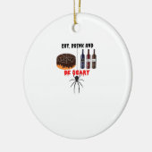 Eet, drink en wees eng Retro klassieker Keramisch Ornament (Links)