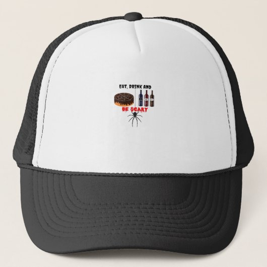 Eet, drink en wees eng Retro klassieker Trucker Pet (Voorkant)