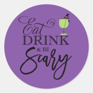 "Eet, Drink en wees eng" Ronde Sticker