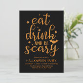 Eet, Drink en wees eng, Schattigee glitter Hallowe Kaart (Staand voorkant)