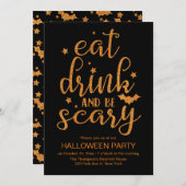 Eet, Drink en wees eng, Schattigee glitter Hallowe Kaart (Voorkant / Achterkant)