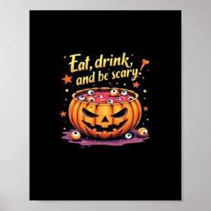 Eet, drink en wees eng Schrikfilm avond Halloween Poster