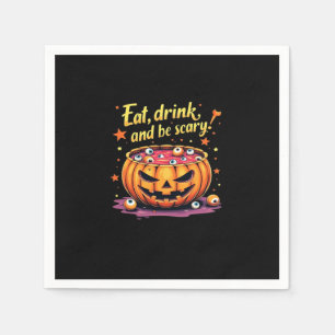 Eet, drink en wees eng Schrikfilm Nacht Halloween Servet