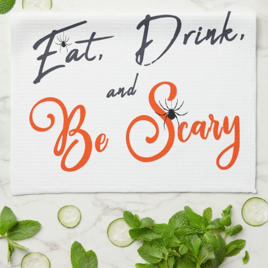 Eet, drink en wees eng theedoek (Gevouwen)