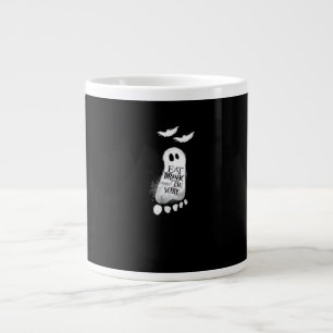 Eet, drink en wees eng trendy grafisch ontwerp grote koffiekop