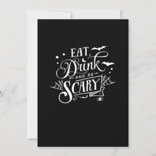 Eet, drink en wees eng uniek en cool feestdagenkaart