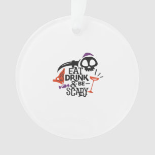 Eet, drink en wees eng vintage grafisch ornament