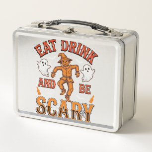 Eet, drink en wees eng vintage Halloween T-shirt D