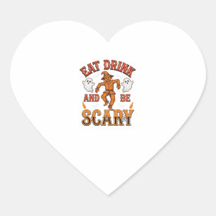Eet, drink en wees eng vintage Halloween T-shirt D Hart Sticker