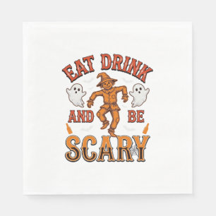 Eet, drink en wees eng vintage Halloween T-shirt D Servet