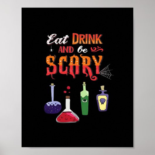 Eet, drink en wees eng vintage kunst poster (Voorkant)