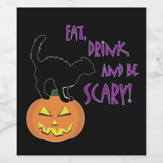 Eet, Drink en wees eng! Wijn Etiket (Enkel label)