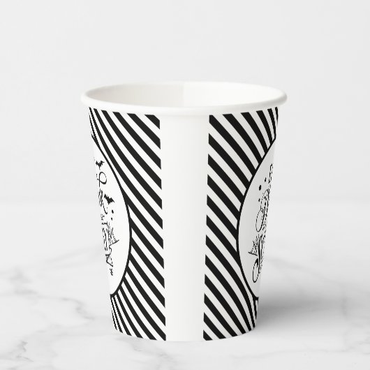 Eet Drink en wees eng zwarte strepen halloween Papieren Bekers (Links)