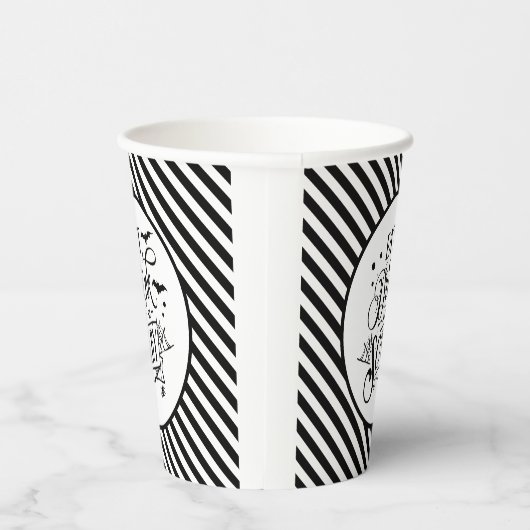 Eet Drink en wees eng zwarte strepen halloween Papieren Bekers (Rechts)