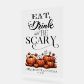 Eet, Drink en wees Enge Bruiloft Acryl Bord (Hoek)