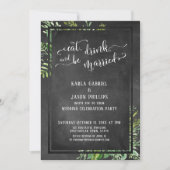 Eet, Drink en wees gehuwd Greenere & Chalkboard Kaart (Voorkant)