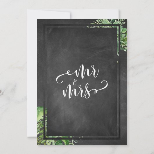 Eet, Drink en wees gehuwd Greenere & Chalkboard Kaart (Achterkant)